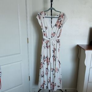 Free People White Floral Maxi Dress